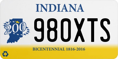 IN license plate 980XTS
