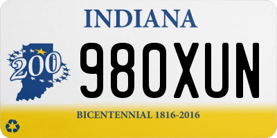 IN license plate 980XUN
