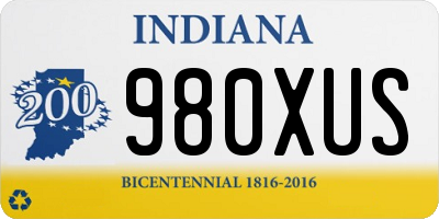 IN license plate 980XUS