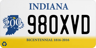 IN license plate 980XVD