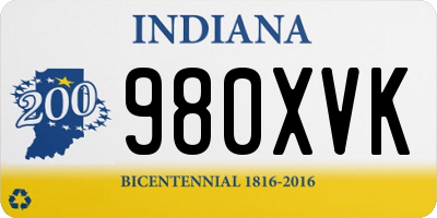 IN license plate 980XVK