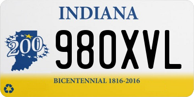 IN license plate 980XVL