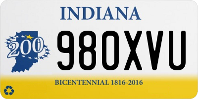 IN license plate 980XVU