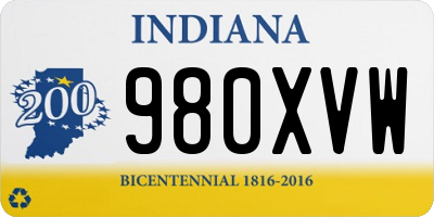 IN license plate 980XVW