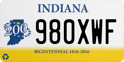 IN license plate 980XWF