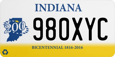 IN license plate 980XYC