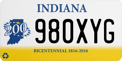 IN license plate 980XYG
