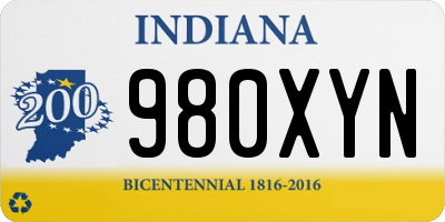 IN license plate 980XYN