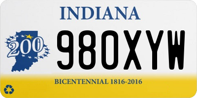 IN license plate 980XYW