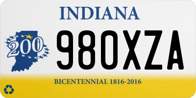IN license plate 980XZA