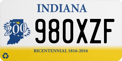 IN license plate 980XZF