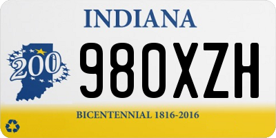 IN license plate 980XZH