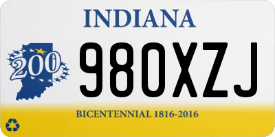 IN license plate 980XZJ