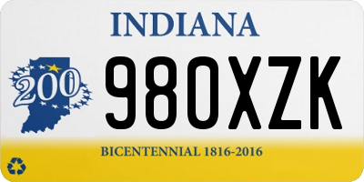 IN license plate 980XZK