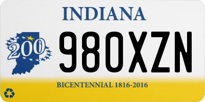 IN license plate 980XZN
