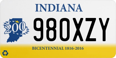 IN license plate 980XZY