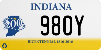 IN license plate 980Y