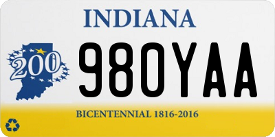 IN license plate 980YAA