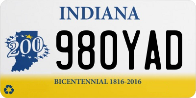 IN license plate 980YAD