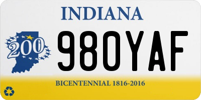 IN license plate 980YAF