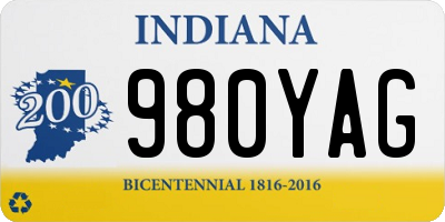 IN license plate 980YAG