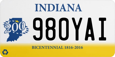 IN license plate 980YAI