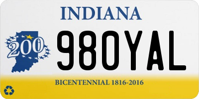 IN license plate 980YAL