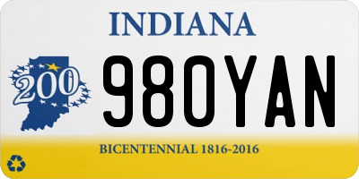 IN license plate 980YAN