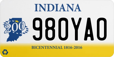IN license plate 980YAO