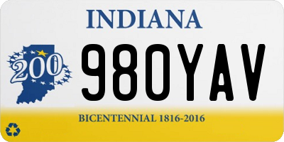 IN license plate 980YAV