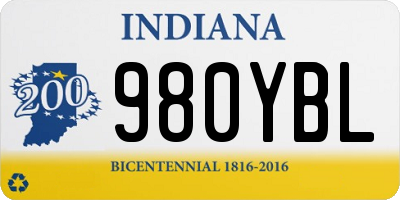 IN license plate 980YBL