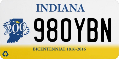 IN license plate 980YBN