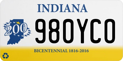 IN license plate 980YCO