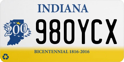 IN license plate 980YCX