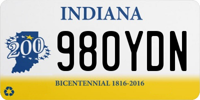 IN license plate 980YDN