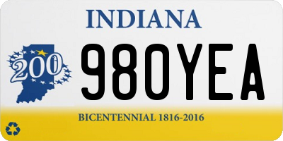 IN license plate 980YEA
