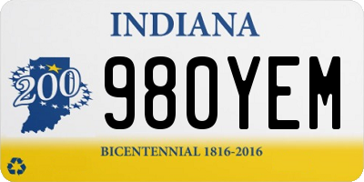 IN license plate 980YEM