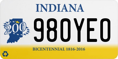 IN license plate 980YEO