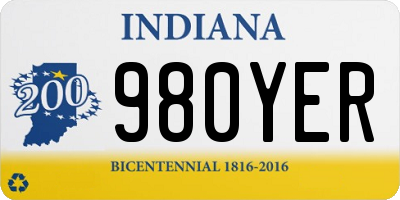IN license plate 980YER