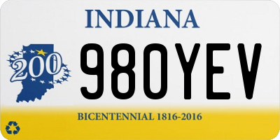IN license plate 980YEV