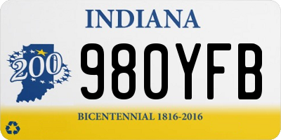 IN license plate 980YFB