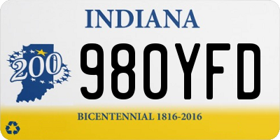 IN license plate 980YFD
