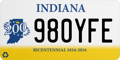 IN license plate 980YFE