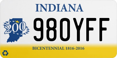 IN license plate 980YFF