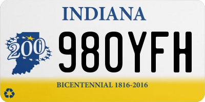 IN license plate 980YFH