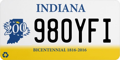 IN license plate 980YFI