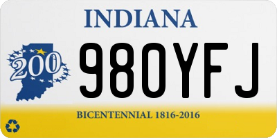 IN license plate 980YFJ