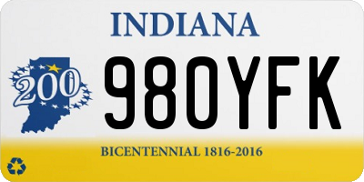 IN license plate 980YFK