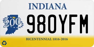 IN license plate 980YFM