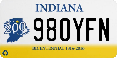 IN license plate 980YFN